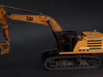 ZBL Exacavator v2 - Unreal Engine Project Low-poly 3D model