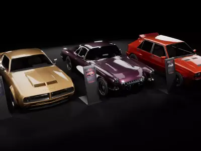 90s sports cars pack 3D model