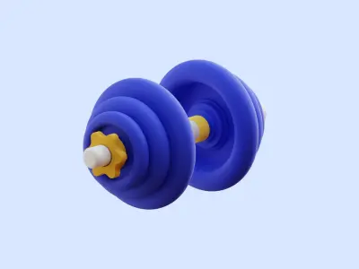 Dumbell Gym Illustration Low-poly 3D model