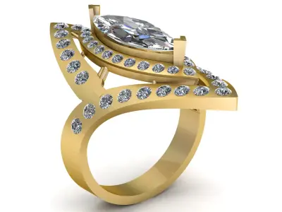 LUXURY ENGAGEMENT RING 3D PRINTABLE MODEL 3D print model purchase
