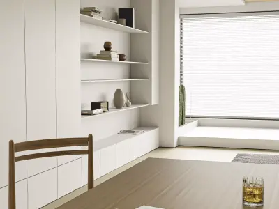 Modern living room dining room interior scenes 565 3D model