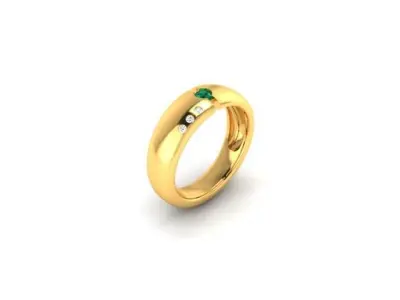 Solitaire Engagement Wedding Ring 3D print model 6