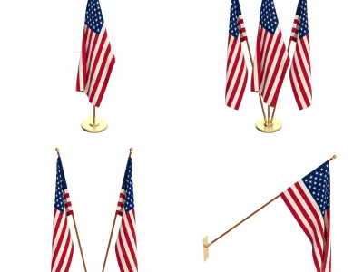 US Flag Pack 3D model
