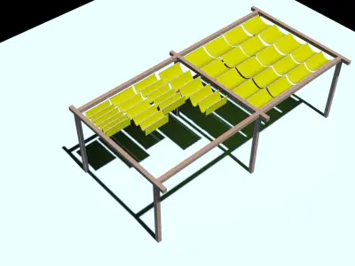 Wooden pergola Free 3D model