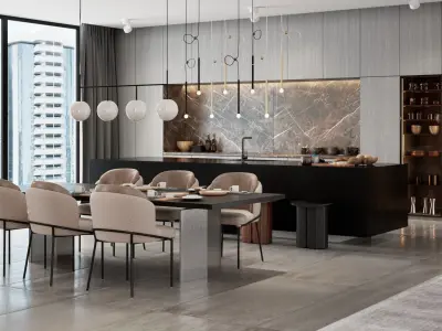 Apartment Scene for Cinema 4D and Vray 6 ACES 3D model