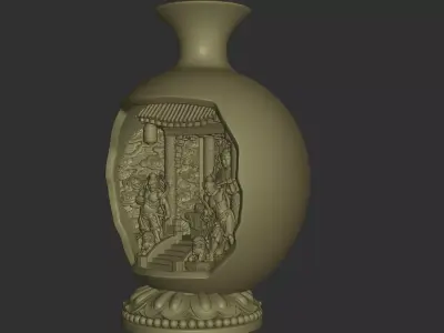 Ancient Buddha Altar Miniature Scene 3D print model