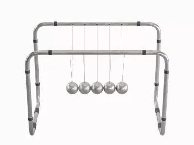Newton Cradle Set Low-poly 3D model