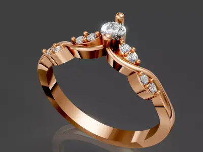 Crown Ring Luxury Iconic silver gold jewelry printable 3d model 3D print model