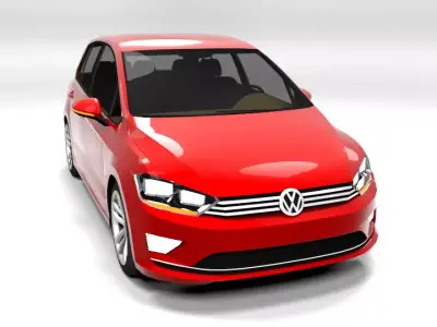 GOLF SPORTSVAN LOWPOLY Low-poly 3D model