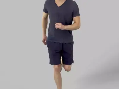 Virtue Sportswear Casual Man Running playing football running Low-poly 3D model