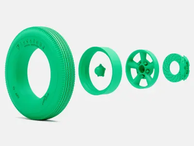 15x4 Torq Thrust D Wheel Firestone 670 15 Tire 3D print model
