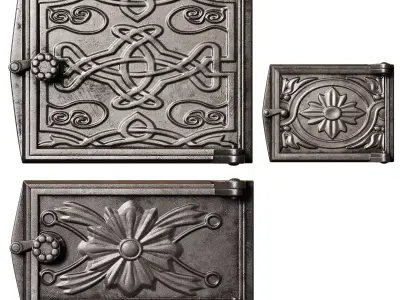 Cast iron doors for stoves 3D model