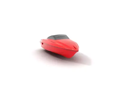 Sleek Red Speedboat model pack Low-poly 3D model