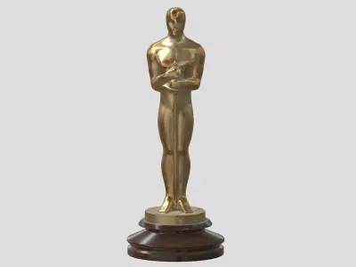 Oscar Award Low Poly Gold Matte Low-poly 3D model