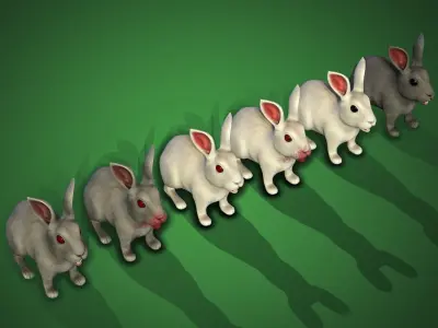 Bunny Rigged Animated Game-ready Low-poly 3D model