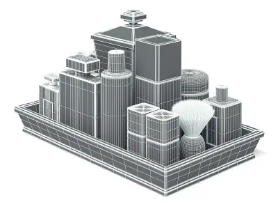 Cosmetics Set 3D Model bathroom vanity tray 3D model