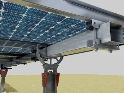 Solar Tracker Systems Type-3 3D model