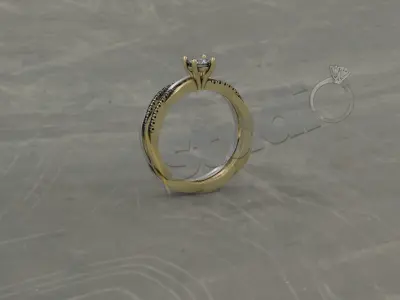Brilliant diamond double ring  3D print model