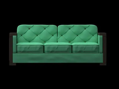 Sofa green vintage Free 3D model