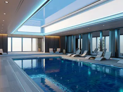 Ultramodern Luxury Swimming Pool 3D model - blend fbx obj 3D model