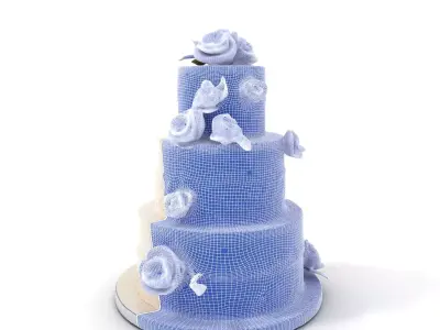 Elegant Wedding Cake model pack Low-poly 3D model