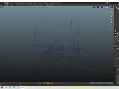 The Unstructure brick wall in middle of concrete floor Free low-poly 3D model