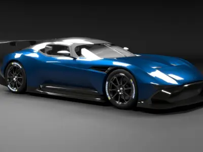 Aston Martin Vulcan 3D Model with Interior Low-poly 3D model