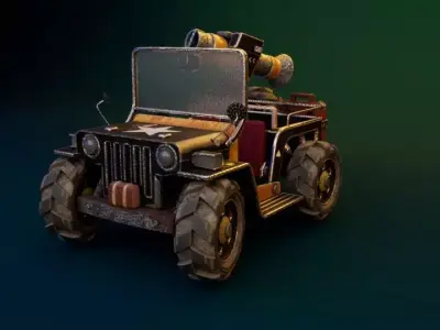 jeep car  Low-poly 3D model