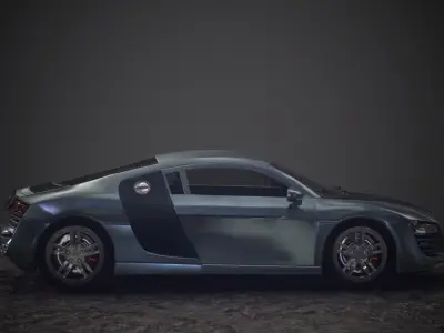 Audi R8 Car 2007-2009 Low-poly 3D model Low-poly 3D model