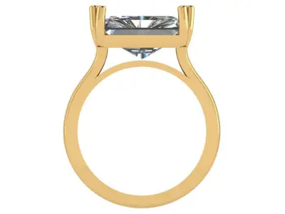 Emerald cut solitaire 3D print model purchase