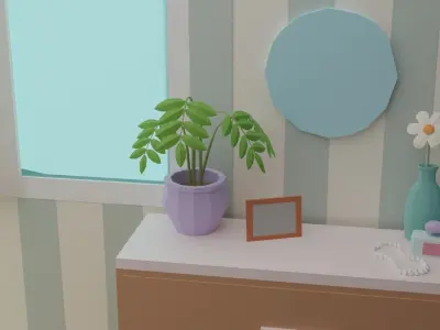 Bedroom 14  Low-poly 3D model