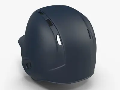 Baseball Helmet Red One Side NY Deep Blue Matte Low-poly 3D model