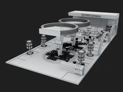  Booth Exhibition Stand a449b  3D model