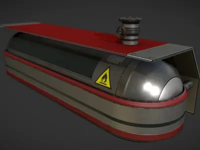 Fuel Tank Red Version Low-poly 3D model