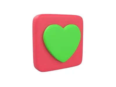 Twitter Heart Decoration v1 005 Low-poly 3D model