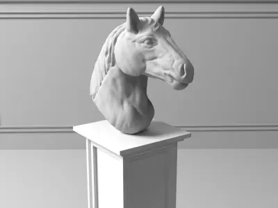 Horse Head Sculpture 3D model