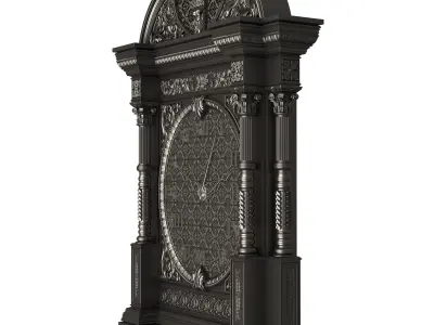 Classic Clock 014 Chrome Low-poly 3D model