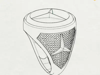 Benz ring Silver Gold  Print 3D print model