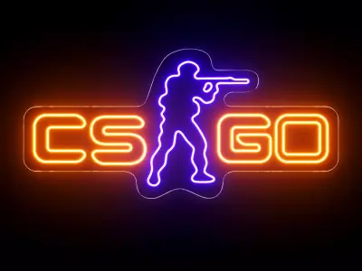 Counter Strike Neon Sign 3D model