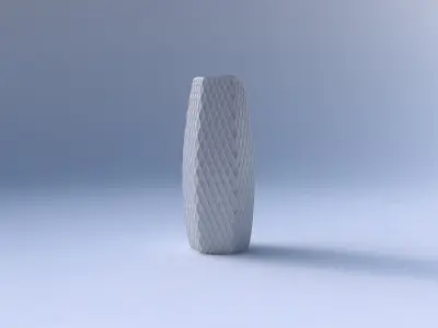 Vase arc hexagon with diagonal grid dents 3D print model