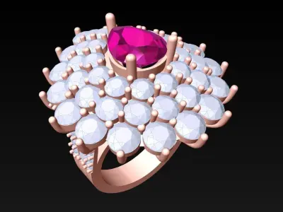 Diamond Ring - Womens Rings - N3759 3D print model