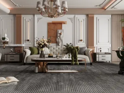 living room 3D model 22