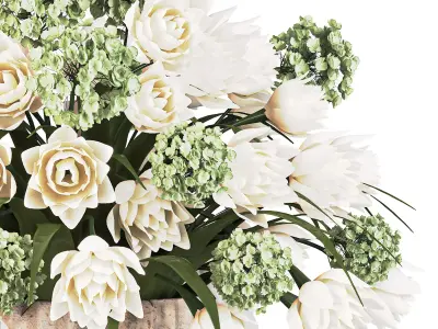 Plants Bouquet Vase 33 Low-poly 3D model
