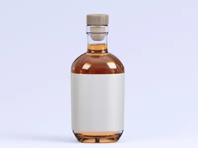 Whiskey Bottle Low-poly 3D model