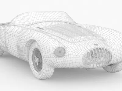 Sports Car Osca Red 3D model