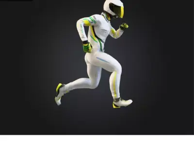 High Performance Futuristic Racing Athlete  Dynamic 3D Character 3D model