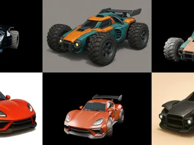 Gt one Car bundle 11 pack 100 glb 3D model