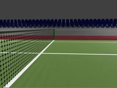 Tennis Court Low-poly 3D model