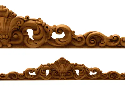 3D Model STL Headboard carved wood crown molding 3D model