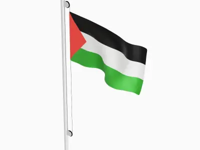 Flag of the Palestine Low-poly 3D model